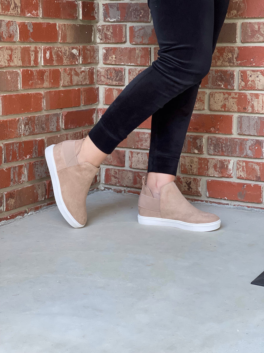 Taupe wedge sales sneakers