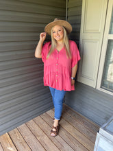 Load image into Gallery viewer, Coral Babydoll Tunic - Curvy
