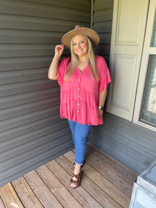 Coral Babydoll Tunic - Curvy