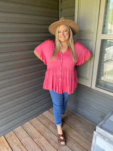 Coral Babydoll Tunic - Curvy