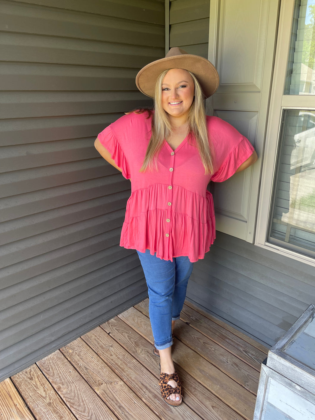 Coral Babydoll Tunic - Curvy