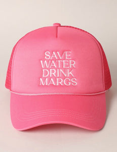 Pink Save Water Drink Margs Trucker Hat