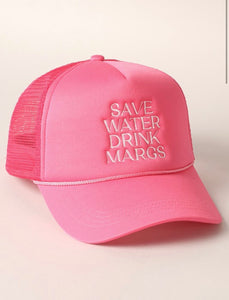 Pink Save Water Drink Margs Trucker Hat