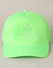 Load image into Gallery viewer, Neon Green Save Water Drink Margs Trucker Hat
