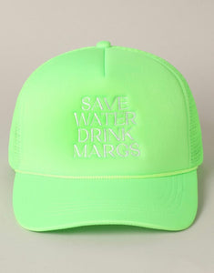 Neon Green Save Water Drink Margs Trucker Hat