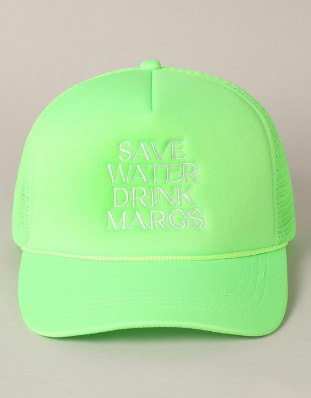 Neon Green Save Water Drink Margs Trucker Hat