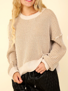 Tan Cropped Sweater