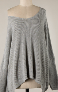 Grey Off the Shoulder Sweater