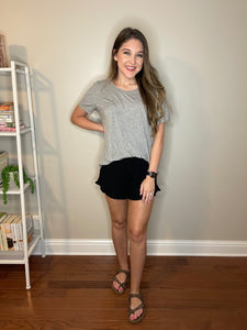 Black Ruffle Shorts