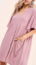 Load image into Gallery viewer, Mauve Babydoll Dress
