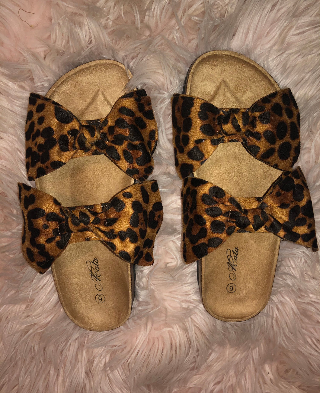 Leopard Bow Slip Ons